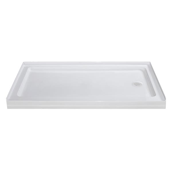 Turin Horizon Shower Base - Right Drain  -White - 36-in x 60-in