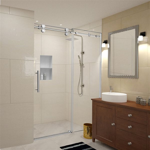 Turin Horizon Shower Door (10 mm) 48-in - Chrome