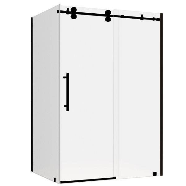 Turin Vertiges 10-mm 32 x 60-In Shower Door in Black