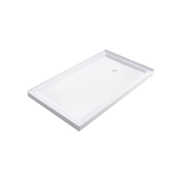 Turin Vertiges Shower Base, Right Drain  -White - 36-in x 48-in