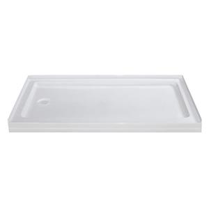 Turin Horizon 36 x 60-In White Shower Base with Left Drain