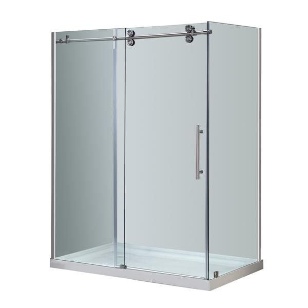 Porte de douche Vertiges par Turin 10 mm 36 x 60 po en nickel