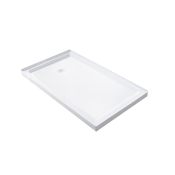 Turin Horizon Shower Base - Left Drain  -White - 32-in x 48-in