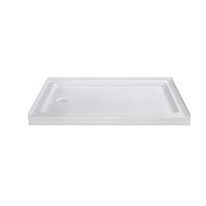 Turin Horizon Shower Base - Left Drain  -White - 32-in x 48-in