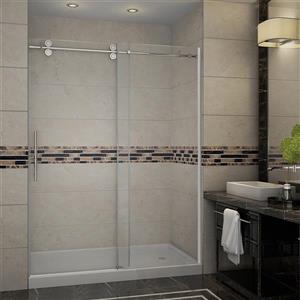 Porte de douche Horizon par Turin 10 mm de 60 po en chrome