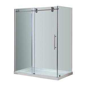 Turin Porte de douche Vertiges (10 mm) 32 po x 60 po - Nickel