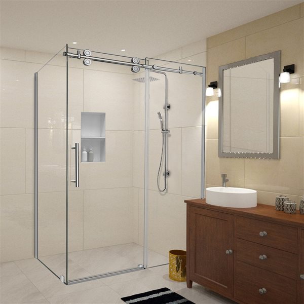 Turin Vertiges Shower Door (10 mm) 32-in x 48-in - Nickel