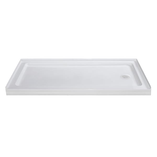 Turin Horizon Shower Base - Right Drain  -White - 32-in x 60-in