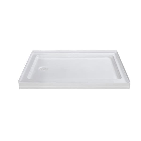 Turin Horizon Shower Base - Left Drain  - White - 36-in x 48-in