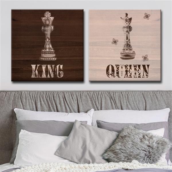 Ready2HangArt Wall Art King & Queen Canvas 2Panel Set 30in x 60in TQ007GWC3030DP RONA