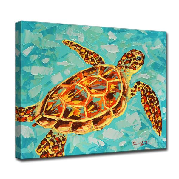 Ready2HangArt Wall Art Turtle Canvas 20-in x 30-in - Blue SL019-GWC2030 ...