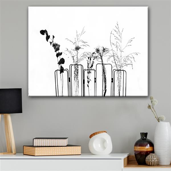 Ready2HangArt Wall Art Black and White Floral Canvas 20-in x 30-in - White