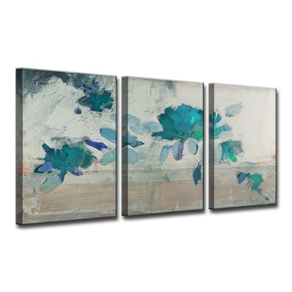 Ready2HangArt Wall Art Abstract Petals Canvas 3-Panel Set 18-in x 36-in ...