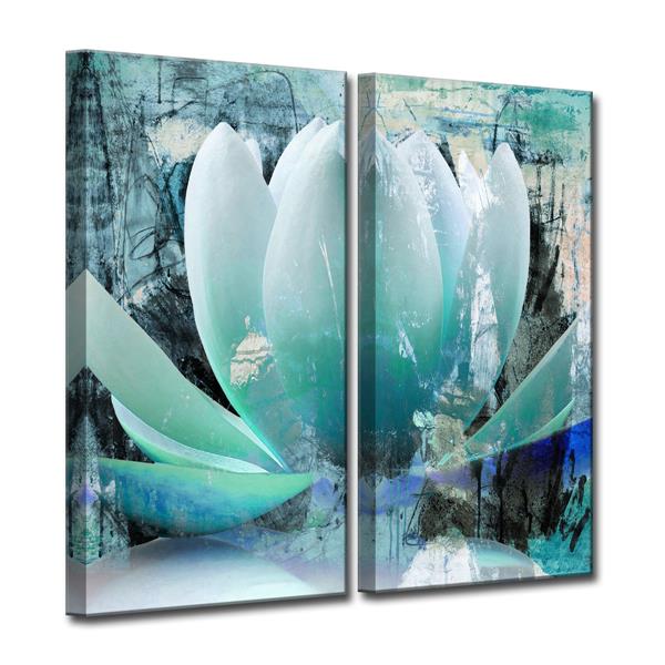 Ready2HangArt Wall Art Abstract Petals Canvas 2-Panel Set 24-in x 24-in ...
