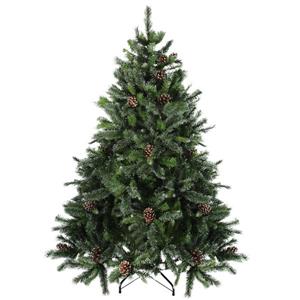 Northlight Snowy Delta Artificial Christmas Tree - Pine with Cones - Unlit - 6.5' - Green