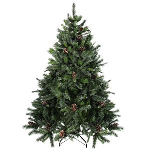 Northlight Snowy Delta Artificial Christmas Tree - Pine with Cones - Unlit - 7-ft - Green
