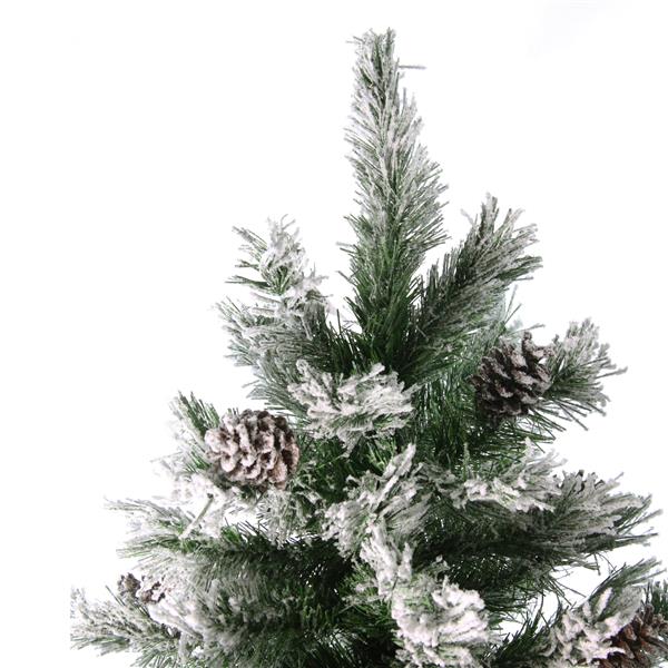 Northlight Flocked Angel Artificial Christmas Tree - Pine with Cones - 7-ft -  Unlit - Green