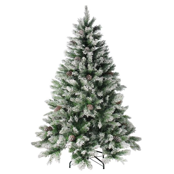 Northlight Artificial Christmas Tree - Pine with Cones and Snow - 6-ft - Unlit - Green