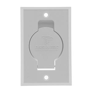 Prise d'aspirateur central Drainvac avec petite porte, blanche, 5"