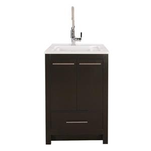 Ensemble meuble-lavabo Hamburg, expresso et comptoir blanc, 25 po