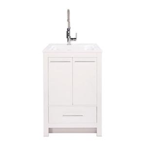 Ensemble meuble-lavabo Hamburg, robinet, blanc et comptoir blanc, 25 po