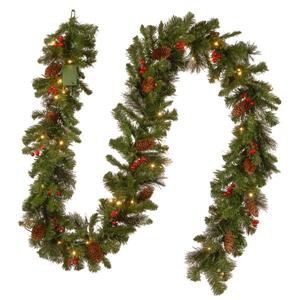 National Tree Co. Crestwood Spruce Garland with LED Lights - 9' - Green
