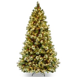 Arbre de Noël moyen Wintry Pine avec lumières, 7,5", moyen