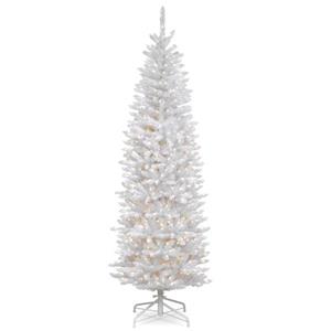 Kingswood® Fir Pencil Christmas Tree with Clear Lights - 7-ft - White