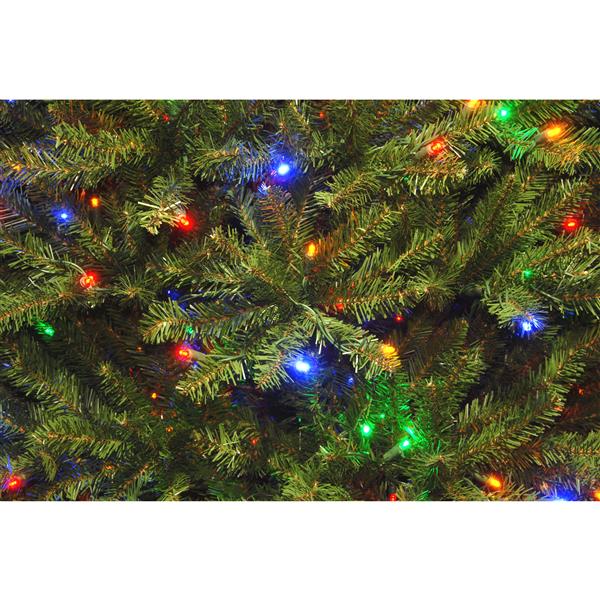 Dunhill® Fir Christmas Tree with Coloured LED Lights - 9-ft - Green
