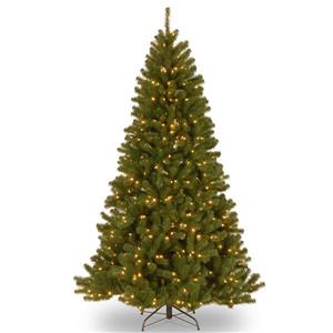North Valley® Spruce Christmas Tree with LED Lights - 7.5-ft - Green