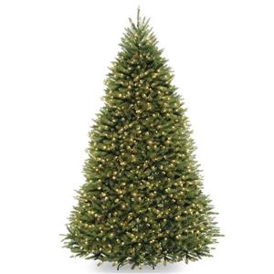 Dunhill Fir Christmas Tree with Clear Lights - 9-ft - Green