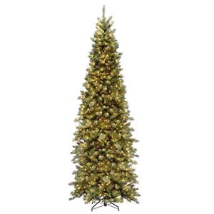 Tiffany Fir Slim Christmas Tree with Clear Lights - 7.5-ft. - Green