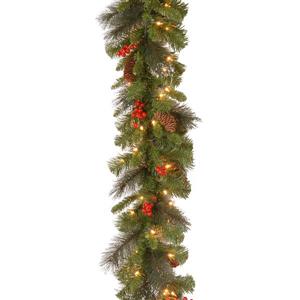 National Tree Co. Crestwood Spruce Garland with Clear Lights - 9' - Green