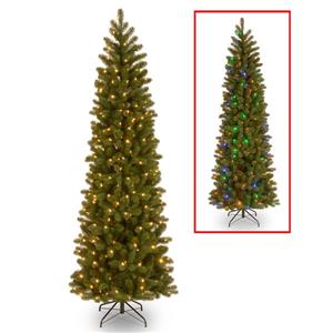 National Tree Co. Downswept Douglas Pencil Fir Tree with LED Lights - 6.5-ft