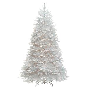 Dunhill® Fir Christmas Tree with Clear Lights - 7.5-ft - White