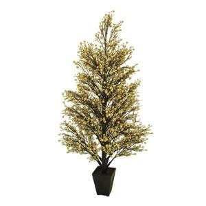 Allstate Floral & Craft Potted Glittered Berry Christmas Tree - 44-in  Gold/Black