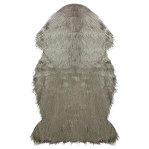 Northlight Furry Chic Faux Fur Plush Area Rug - 36-in x 24-in - Silver