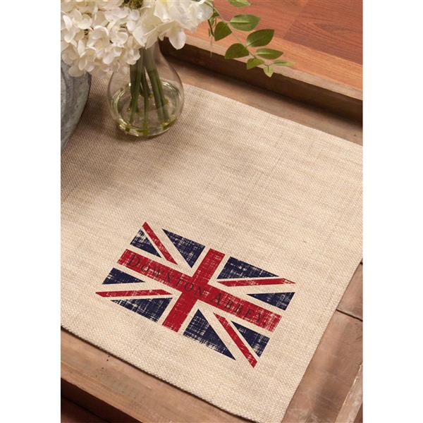 Northlight Union Jack Table Placemats - Set of 4 - Natural Beige