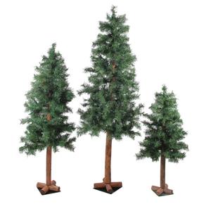 Northlight Alpine Artificial Christmas Trees  - Set of 3 - Green