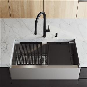 VIGO Oxford Flat Stainless Steel Single Bowl Sink - Accessories - 36-in