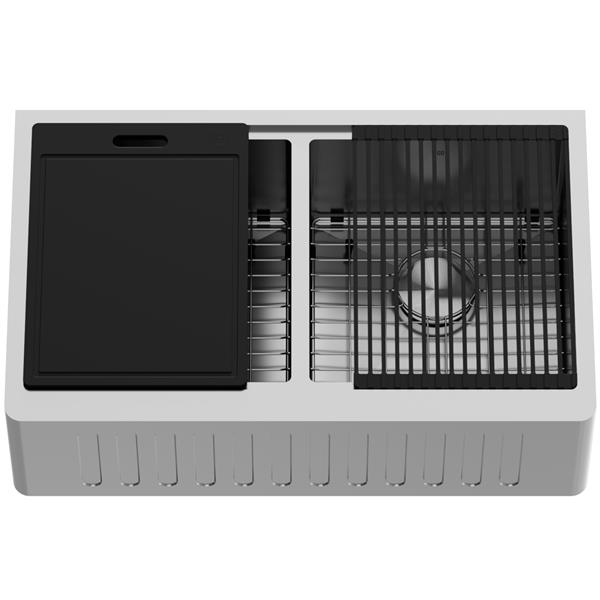 33-in Oxford Slotted Stainless Steel Double Bowl Sink