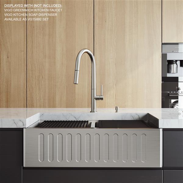 33-in Oxford Slotted Stainless Steel Double Bowl Sink