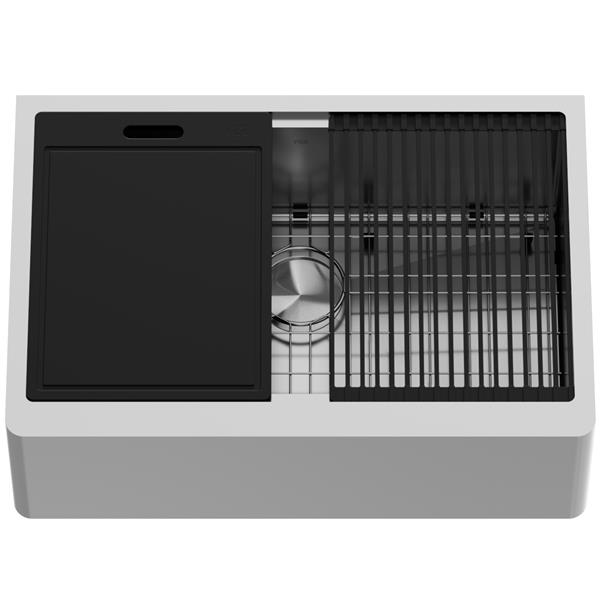 30" Oxford Flat Stainless Steel Single Bowl Sink