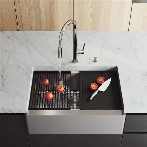 30" Oxford Flat Stainless Steel Single Bowl Sink