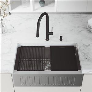 33-in Oxford Slotted Stainless Steel Single Bowl Sink