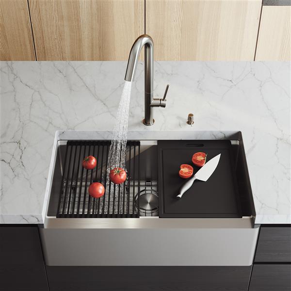 33-in Oxford Flat Stainless Steel Single Bowl Sink