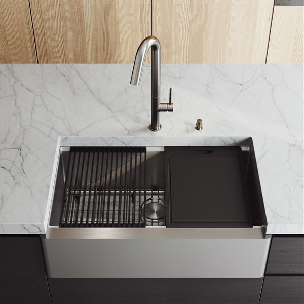 33-in Oxford Flat Stainless Steel Single Bowl Sink