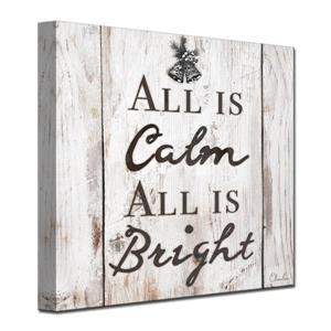 Ready2HangArt Wall Art Christmas Silent Night Canvas 20-in x 20-in- Brown