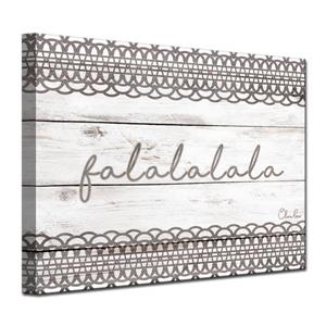 Ready2HangArt Wall Art Christmas Falala Canvas 16-in x 12-in - Brown