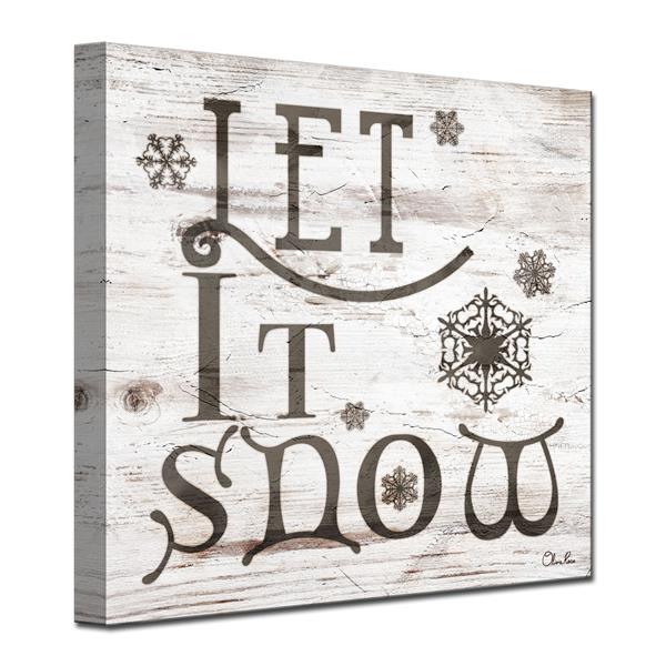 Ready2hangart Wall Art Christmas Let It Snow Canvas 30 In X 30 In Brown Vmtq138 Gwc3030 Rona
